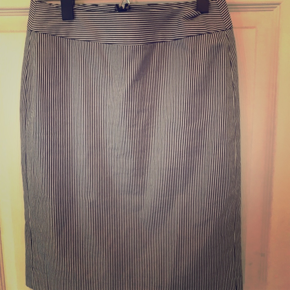 Pinstriped pencil skirt
